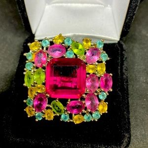 NATURAL MULTI GEMSTONE RING size 6‼️❤️